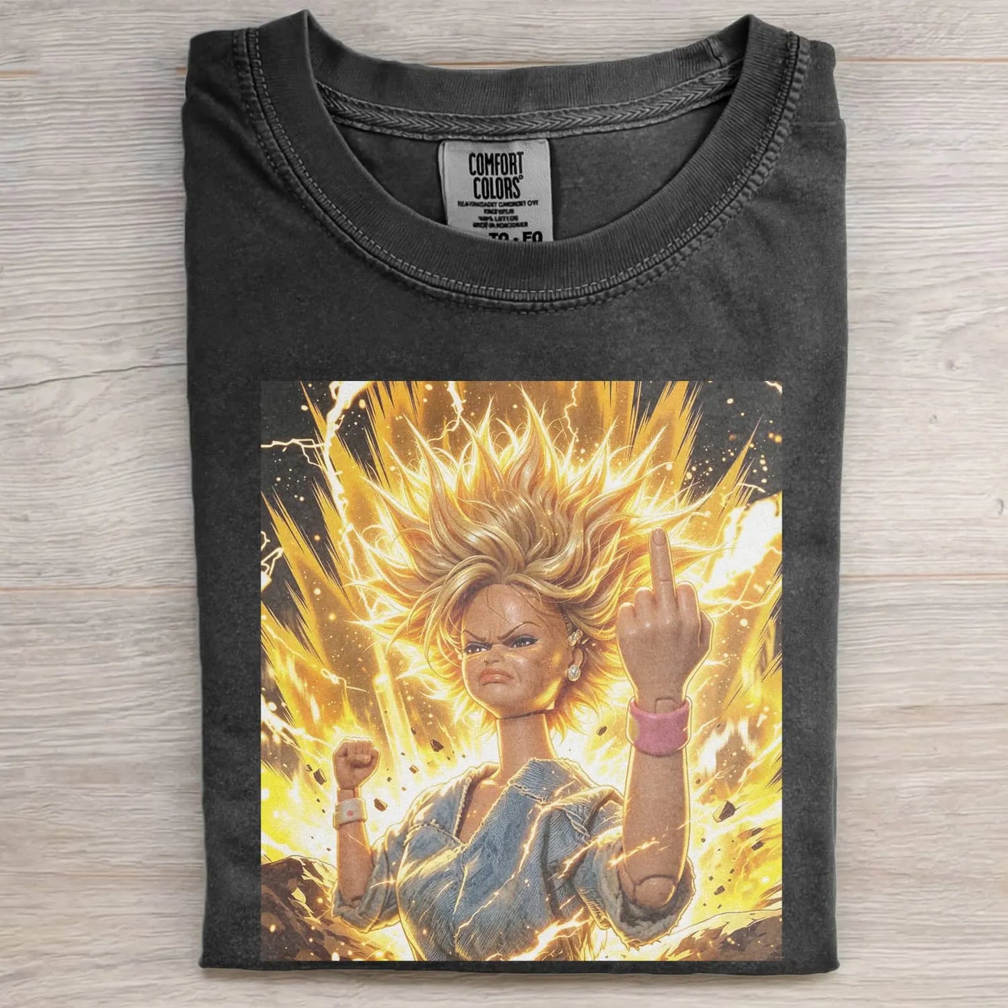 GRUMPY SAIYAN DOLL GIRL FACE MEME TEE