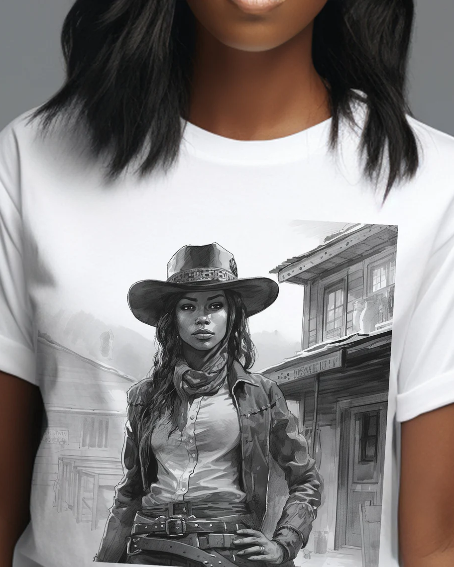 Western Style Rodeo Queen Cotton Crew Neck Short Sleeve Tshirt
