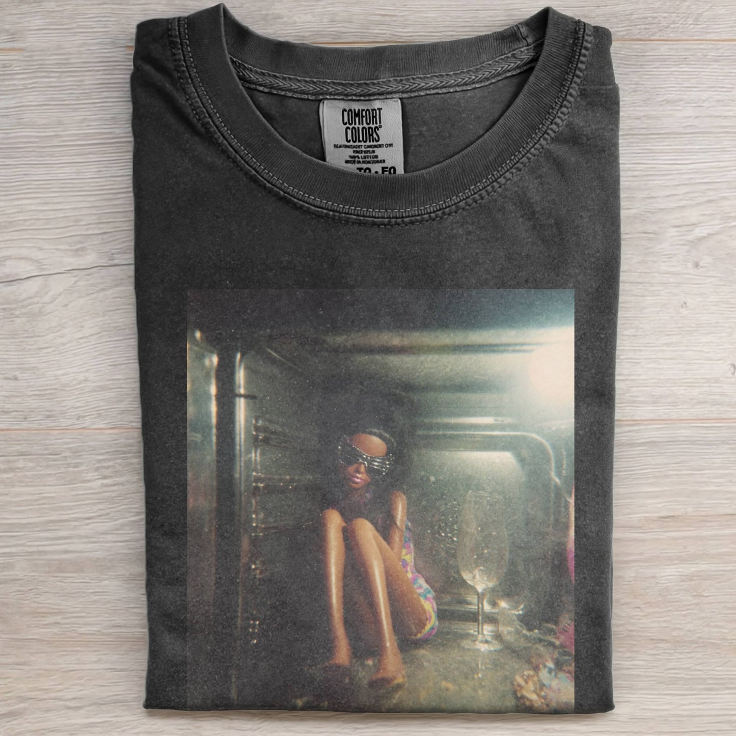 OVEN, BLACK LEATHER SUNGLASSES, BARBIECORE TEE