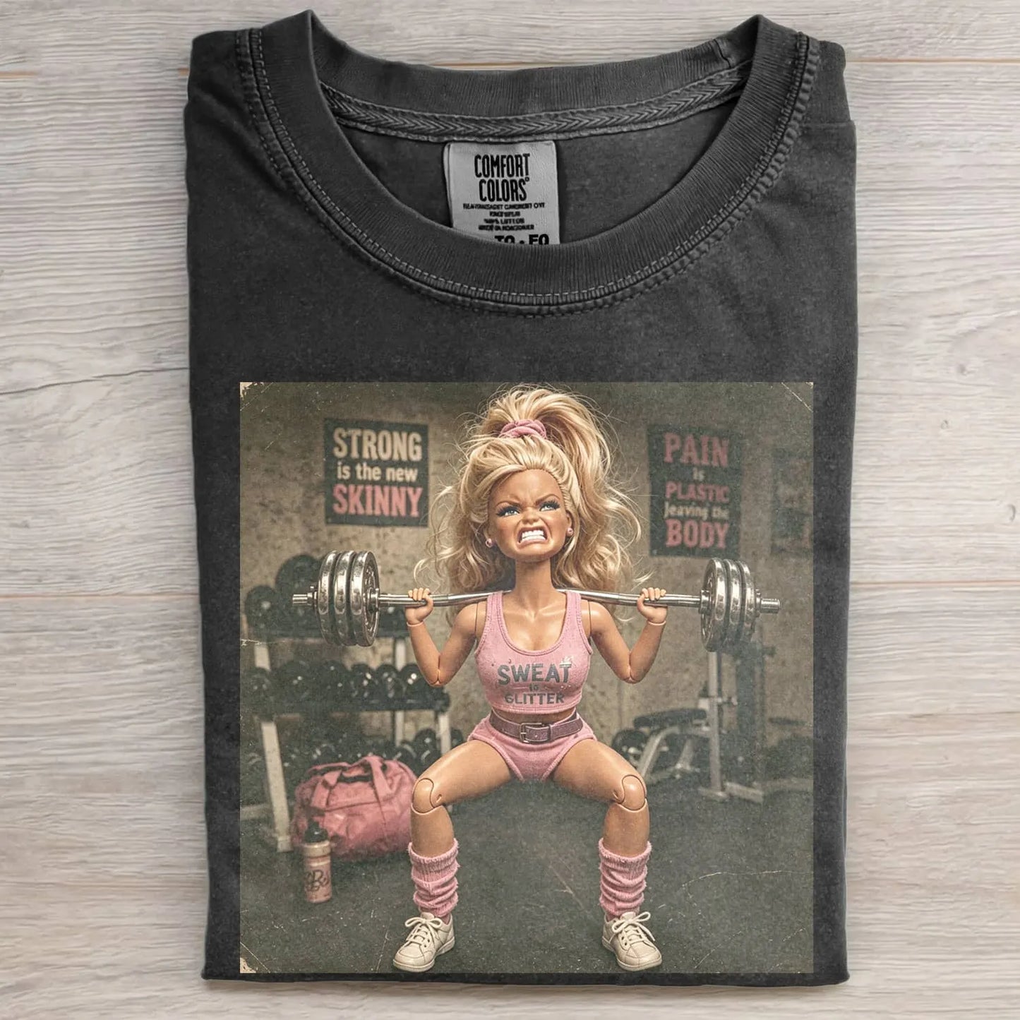 GYM DOLL GIRL FUNNY FACE MEME TEE