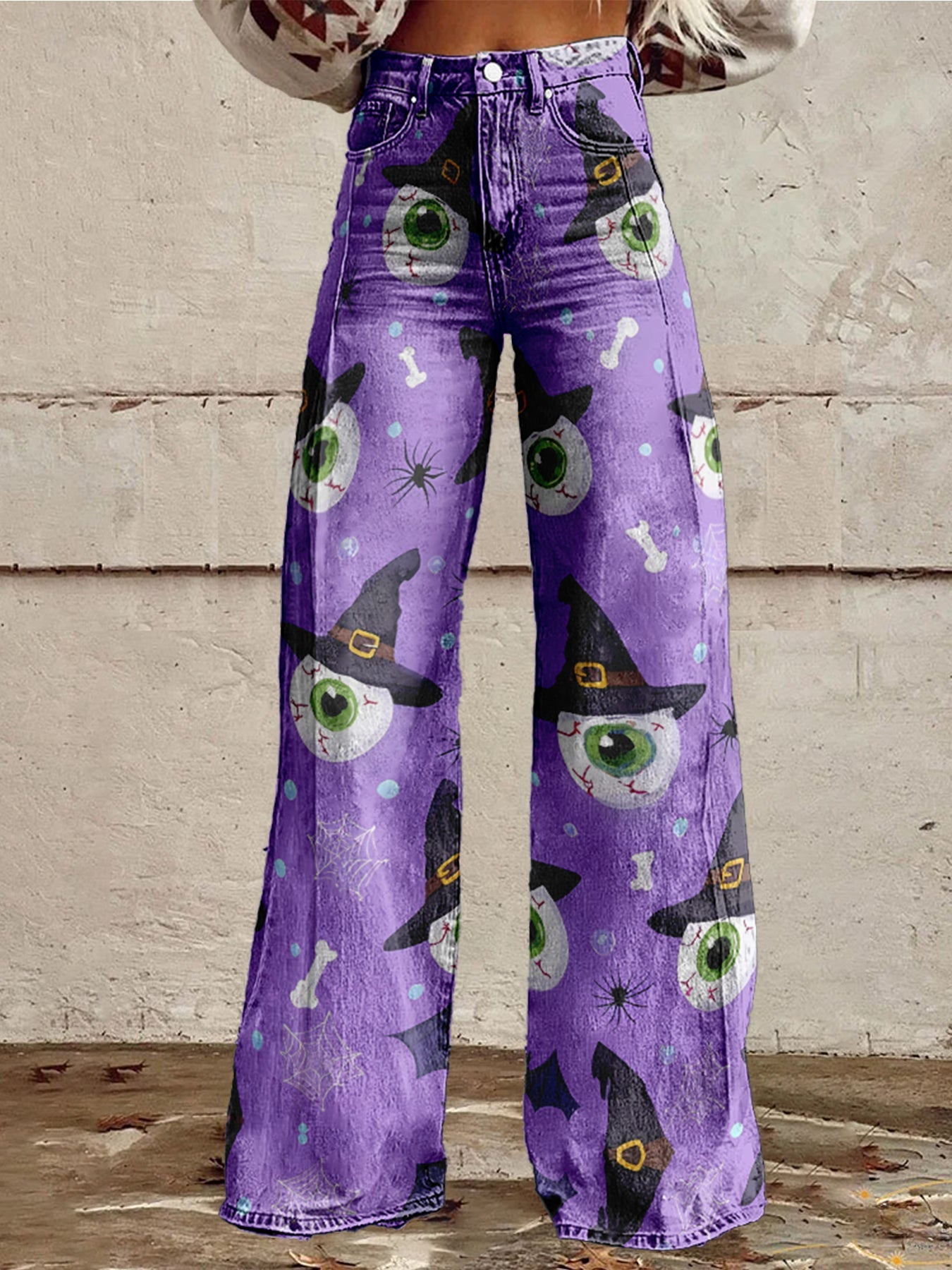 Women's Hallloween Cotton Flared Jeans Pants