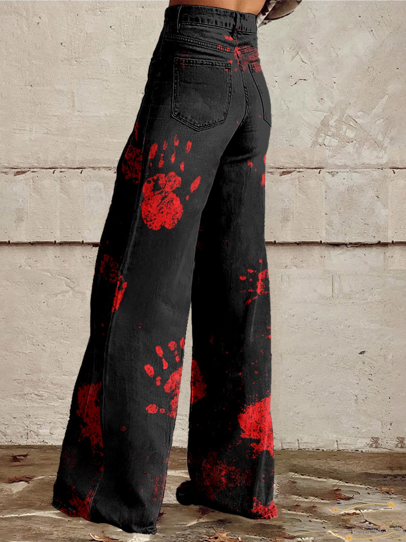 Women's Hallloween Spooky Cotton Flared Jeans Pants