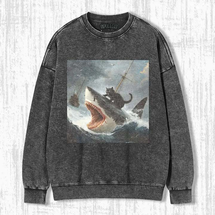 FAT CAT VS SHARK SWEATSHIRTS & HOODIES