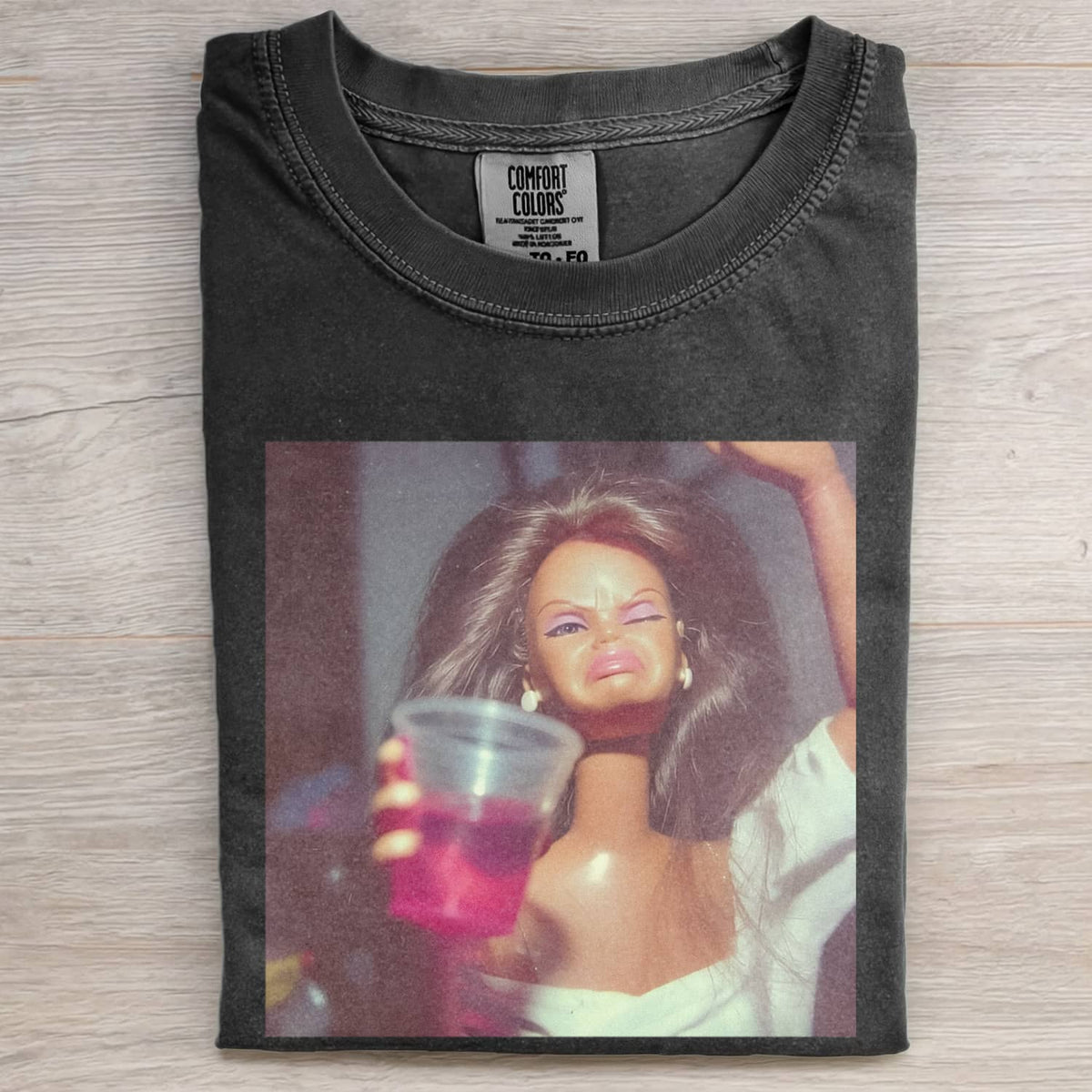 BLACK DOLL FACE PARTY POV TEE