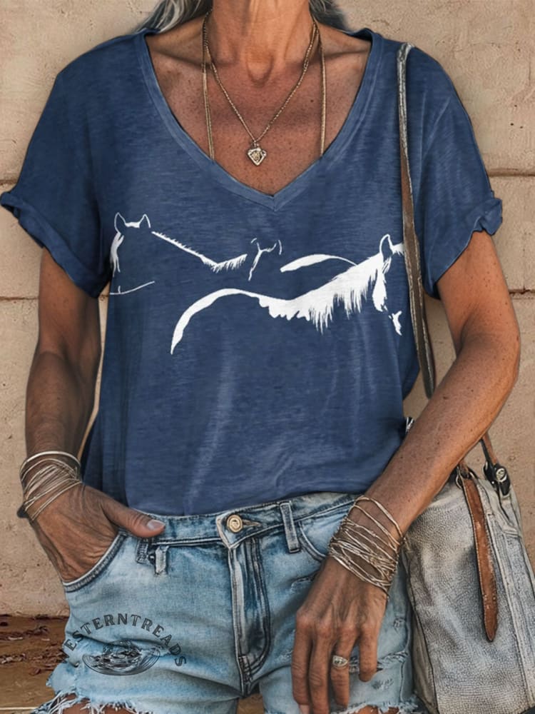 Horse Print Casual Top