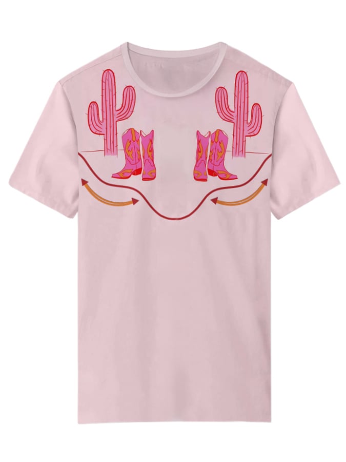 Women's Retro Western Style Printed Casual T-Shirt