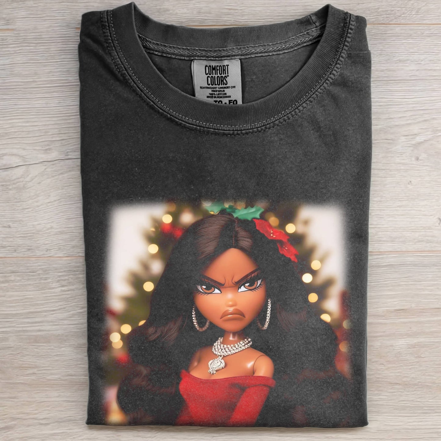 CHRISTMAS ANGRY BRATZ PRINT T-SHIRT