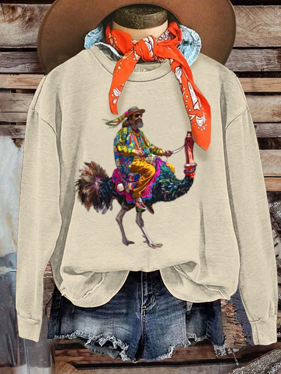 Hippie Life Retro Hippie Print Casual Sweatshirt