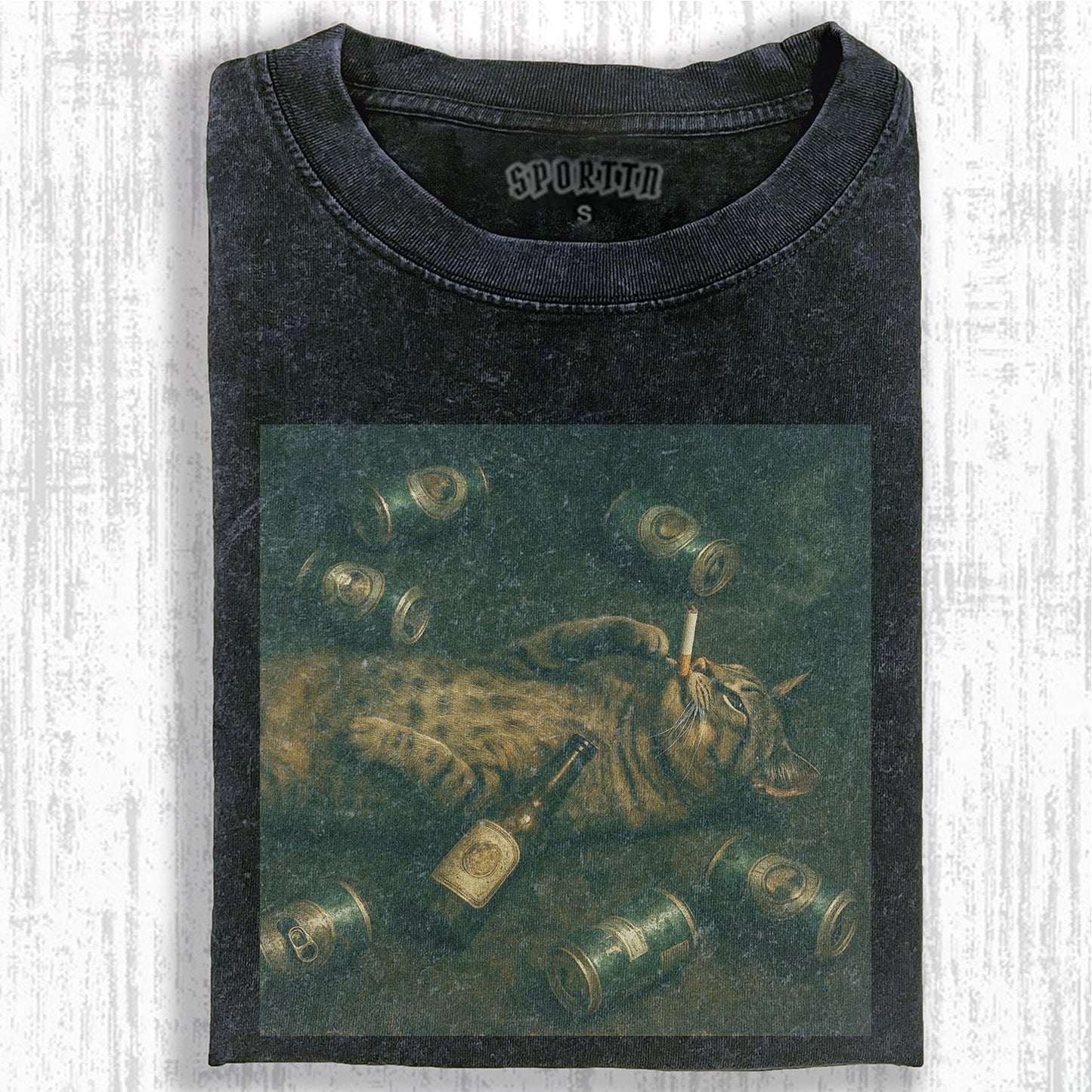 WACKY HANGOVER CAT T-SHIRT