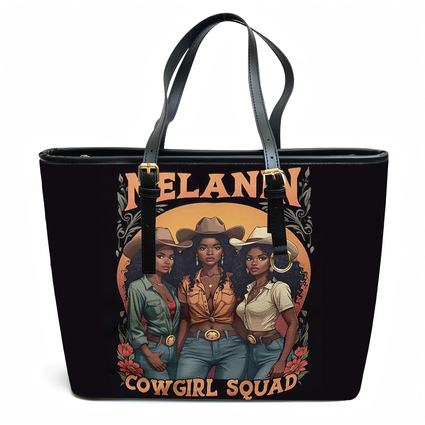 Melanin Cowgirl Squad Personalized Leather Totebag