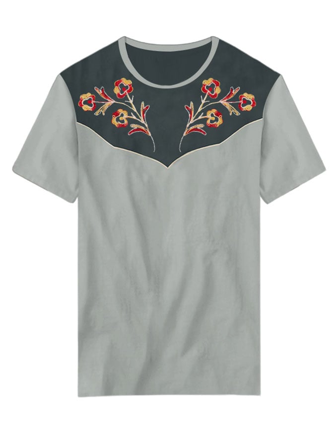 Women's Retro Western Style Printed Casual T-shirt