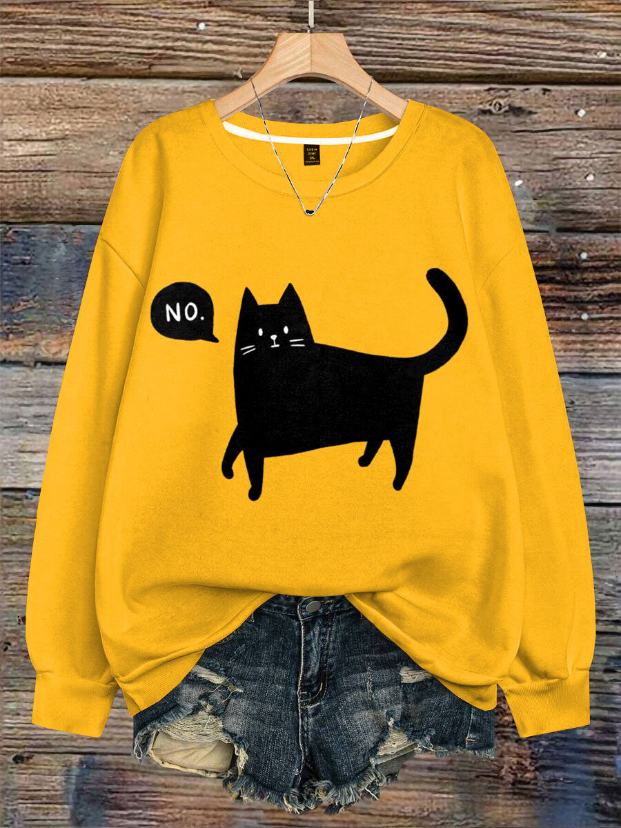 No Black Cat Art Print Casual Sweatshirt