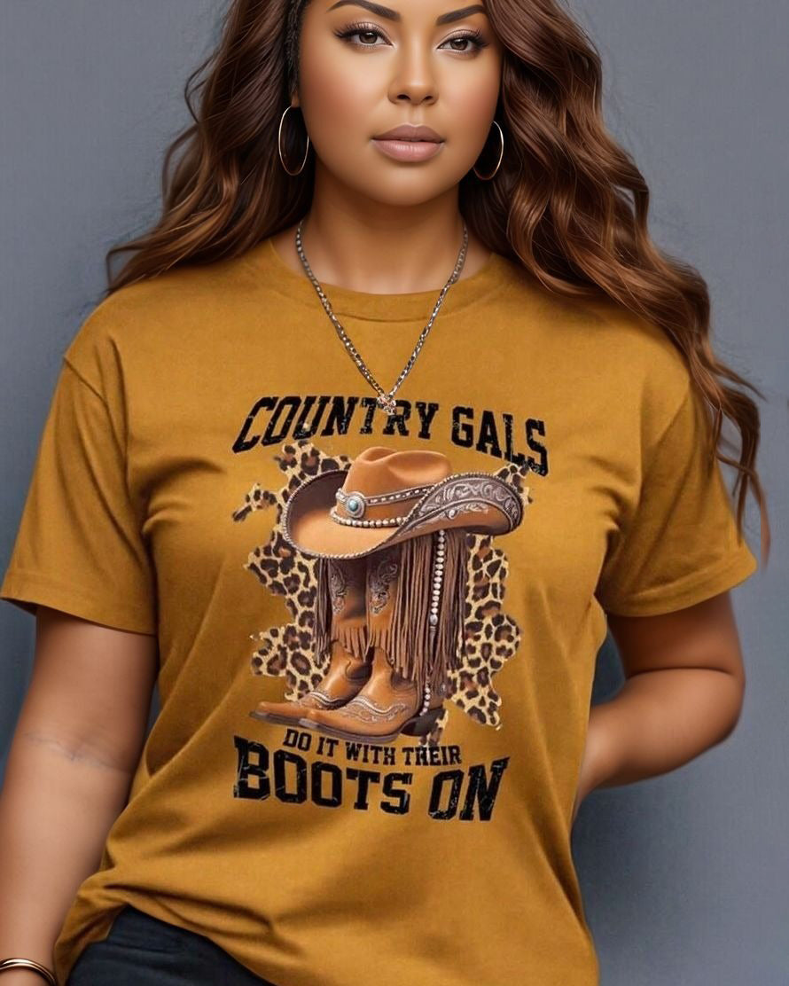 Country Girl 100% Cotton Crew Neck Short Sleeve Tshirt