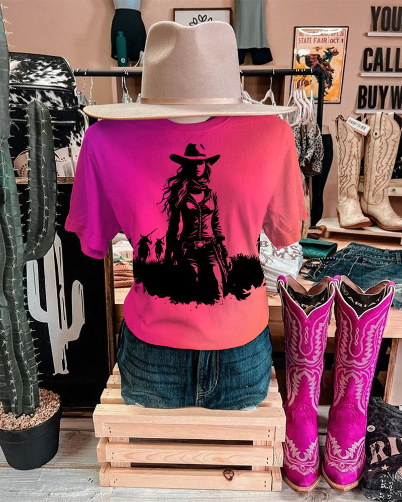Barbie Cowgirl Crew Neck Short Sleeve T-shirt