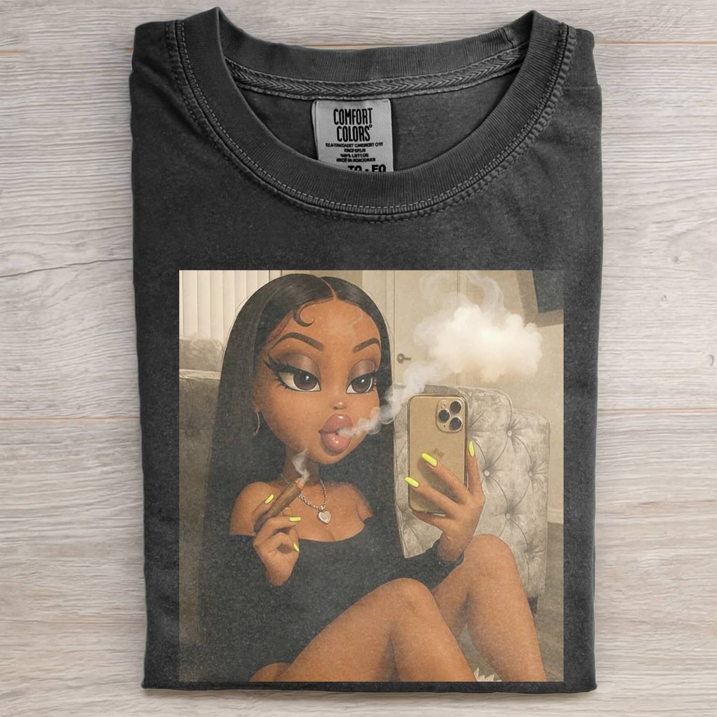 BLACK DOLL GIRL FACE MEME T-SHIRT