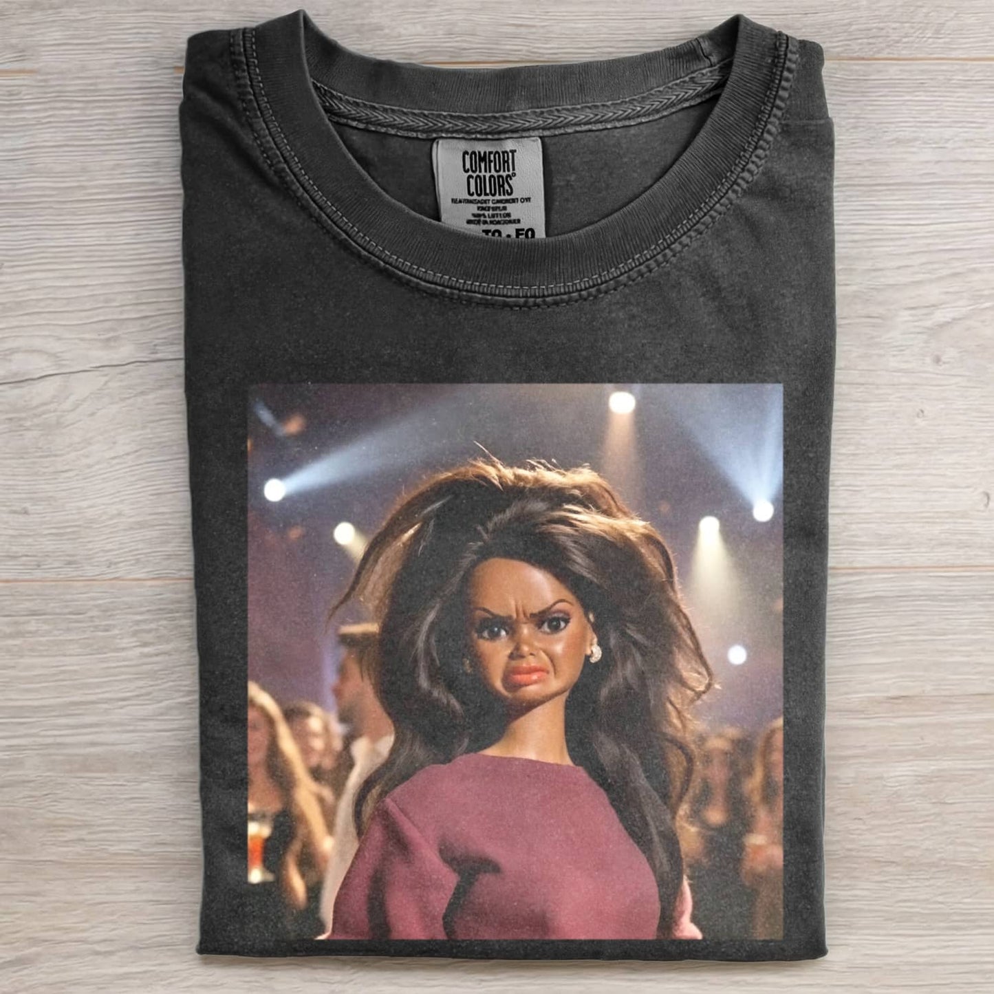 BLACK GIRL DOLL FACE PARTY FUNNY MEME RETRO TEE
