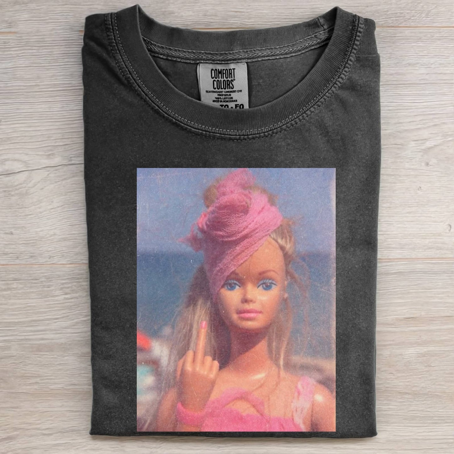 MIDDLE FINGER DISGUSTED DOLL GIRL FACE MEME TEE