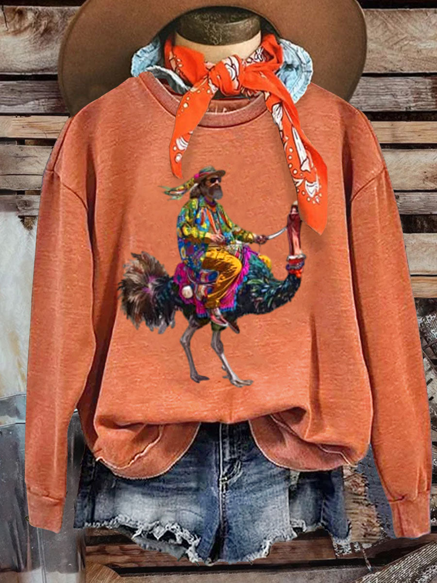 Hippie Life Retro Hippie Print Casual Sweatshirt