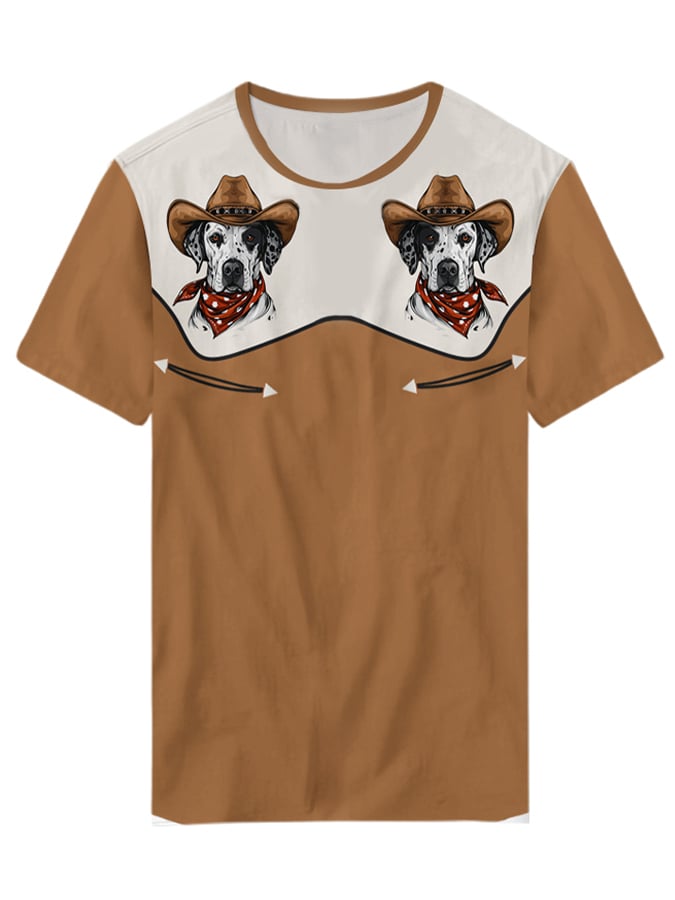 Women's Retro Western Style Printed Casual T-Shirt