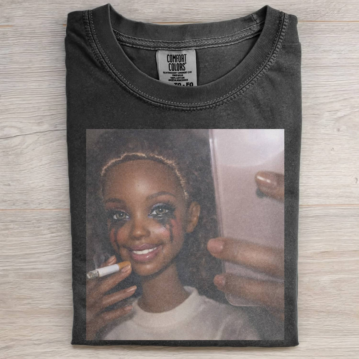 BLACK DOLL GIRL DISGUSTED MEME T-SHIRT