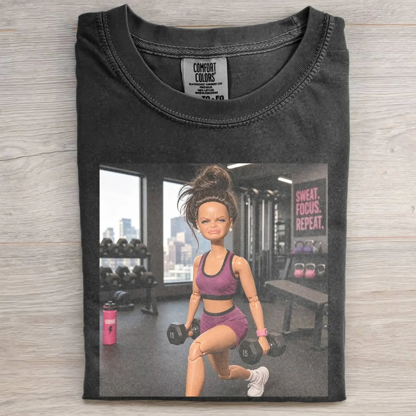 GYM DOLL GIRL FUNNY FACE MEME TEE