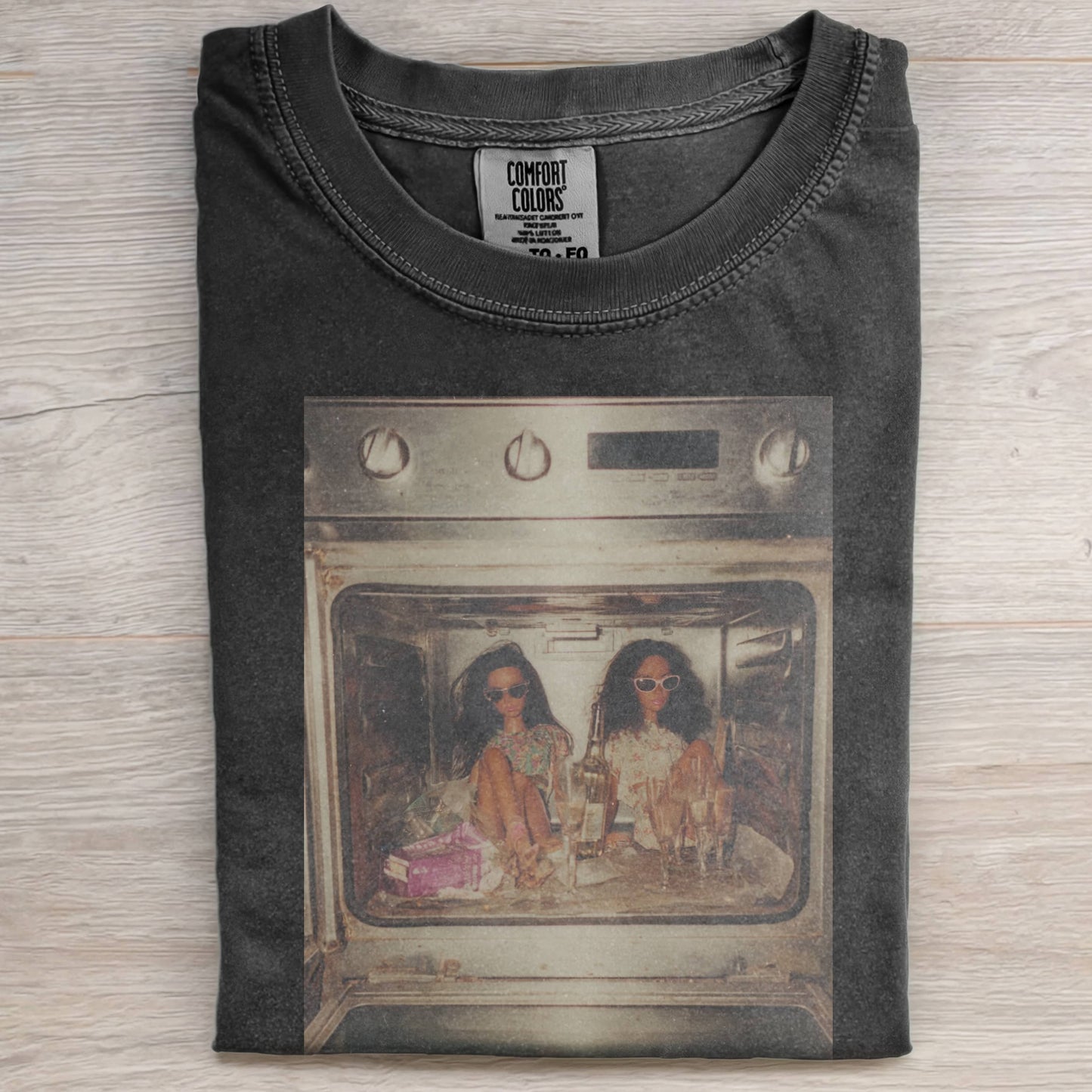 OVEN, DRINKING ALCOHOL, SUNGLASSES, BARBIECORE TEE