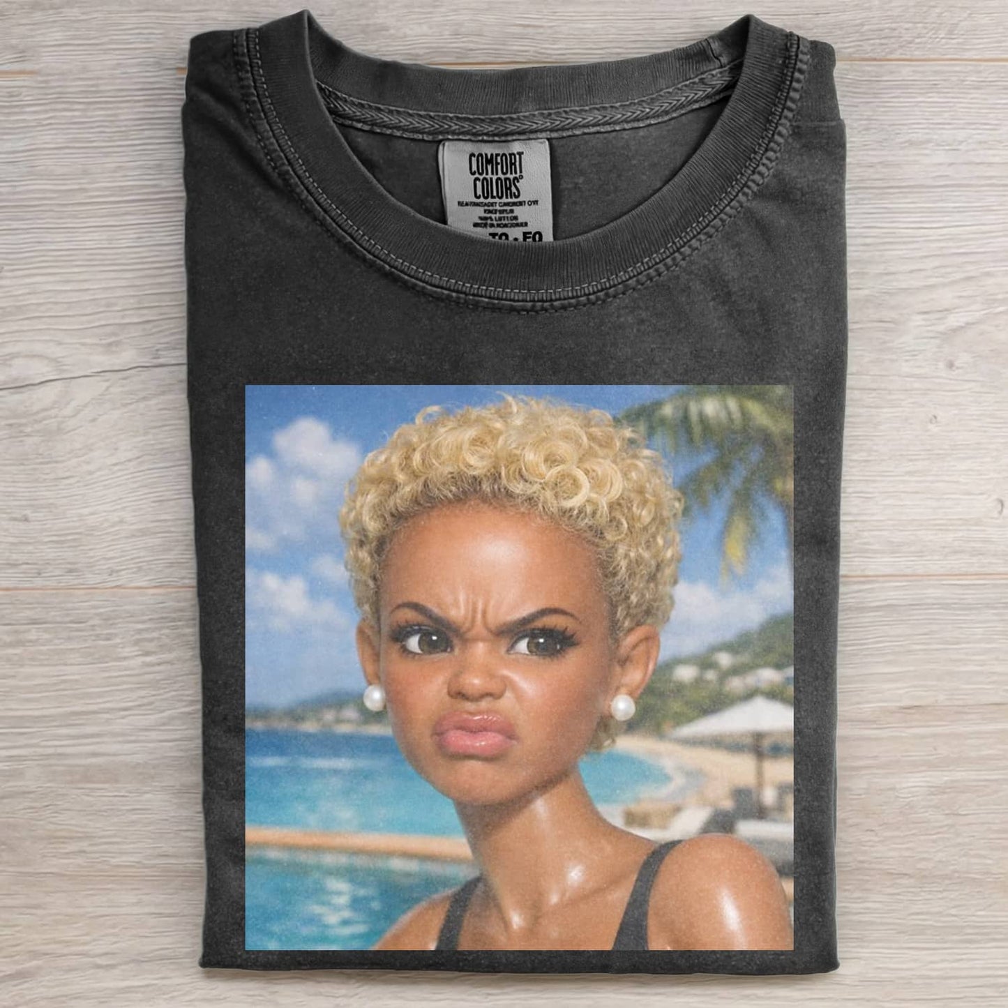 MOOD DOLL GIRL FUNNY FACE MEME TEE