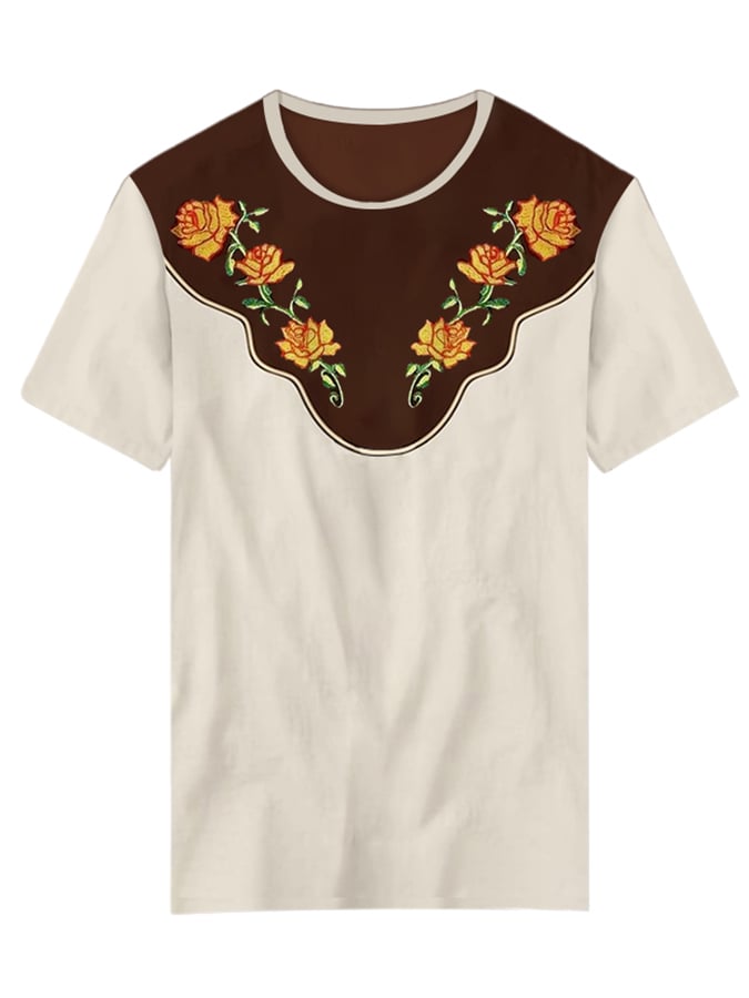 Women's Retro Western Style Printed Casual T-shirt