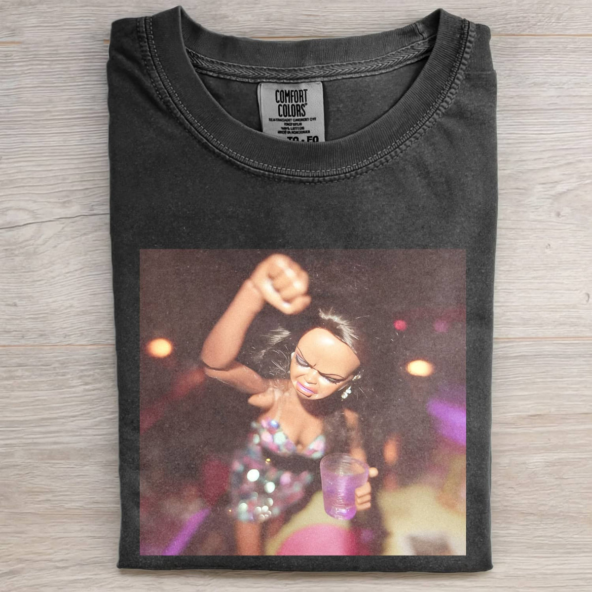 BLACK DOLL FACE PARTY POV TEE