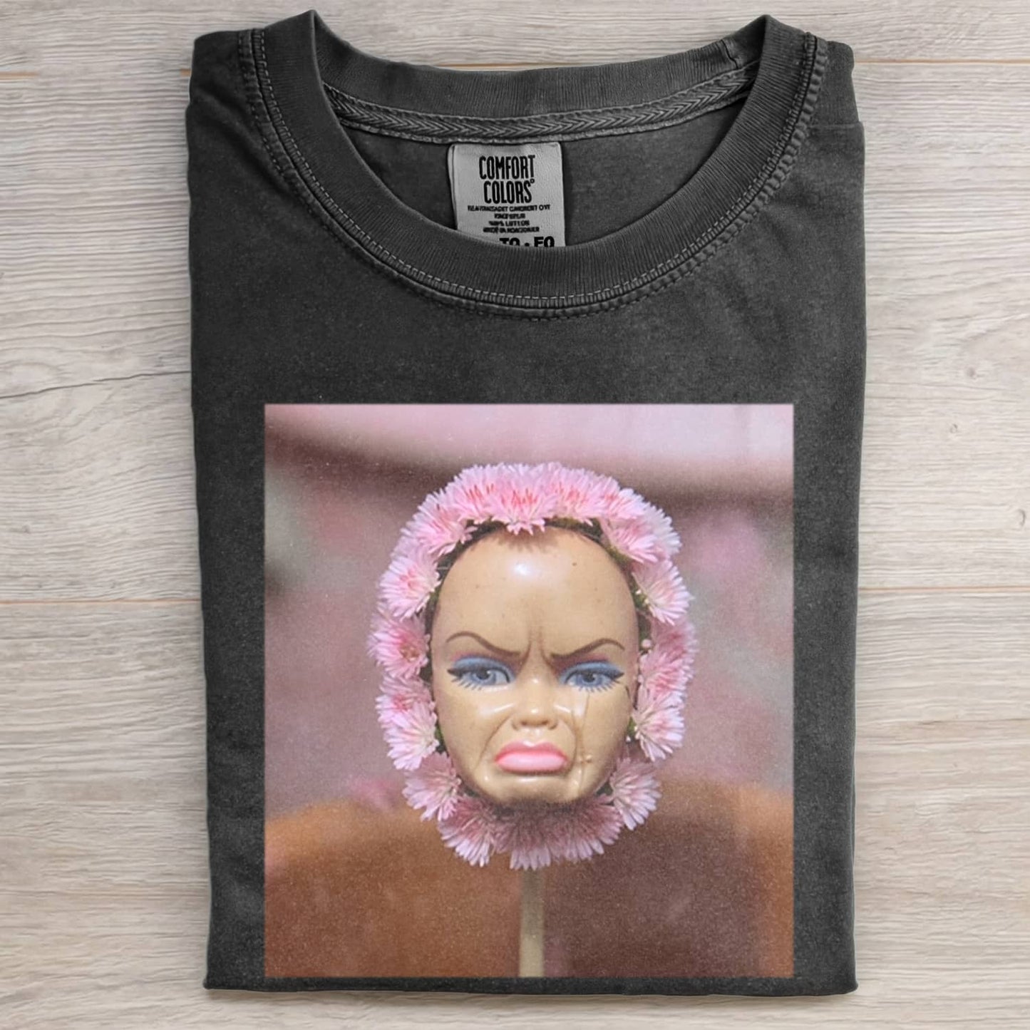 DISGUSTED DOLL FLORAL GIRL FUNNY MEME TEE