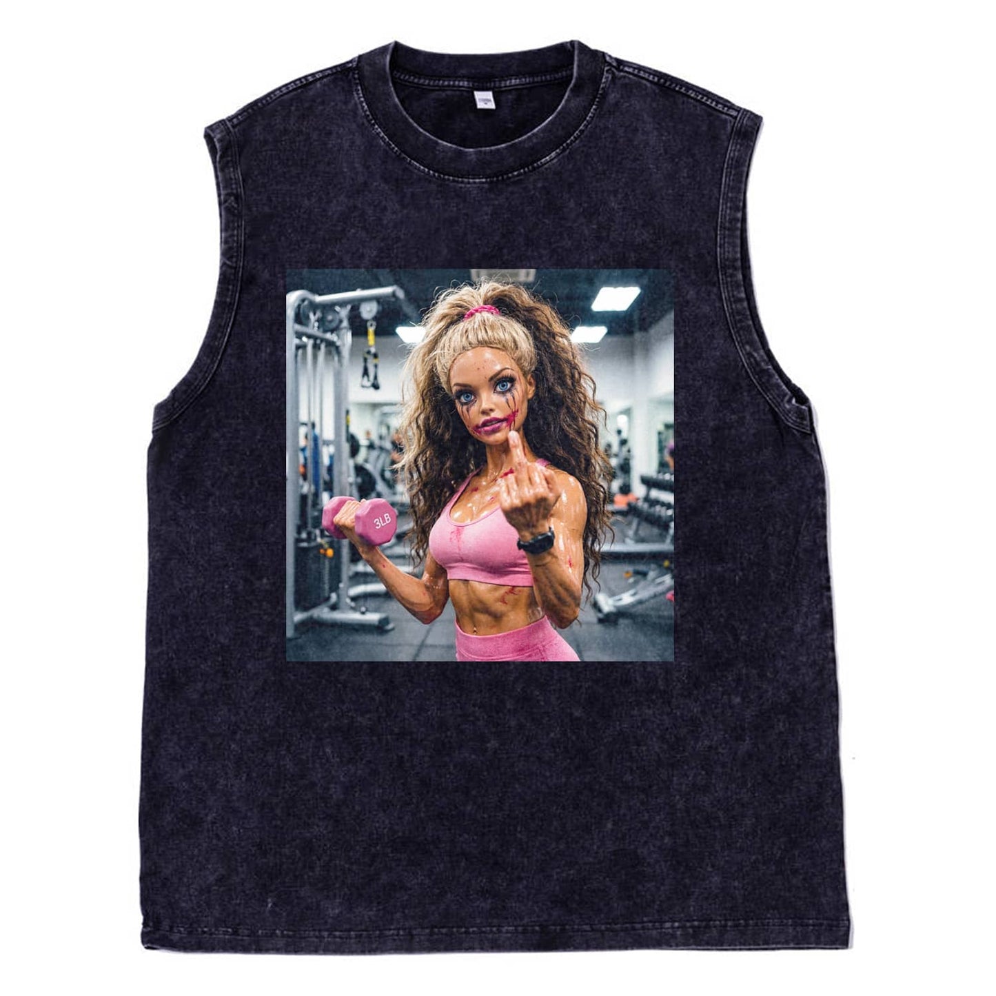 GYM DOLL GIRL FUNNY FACE MEME TEE