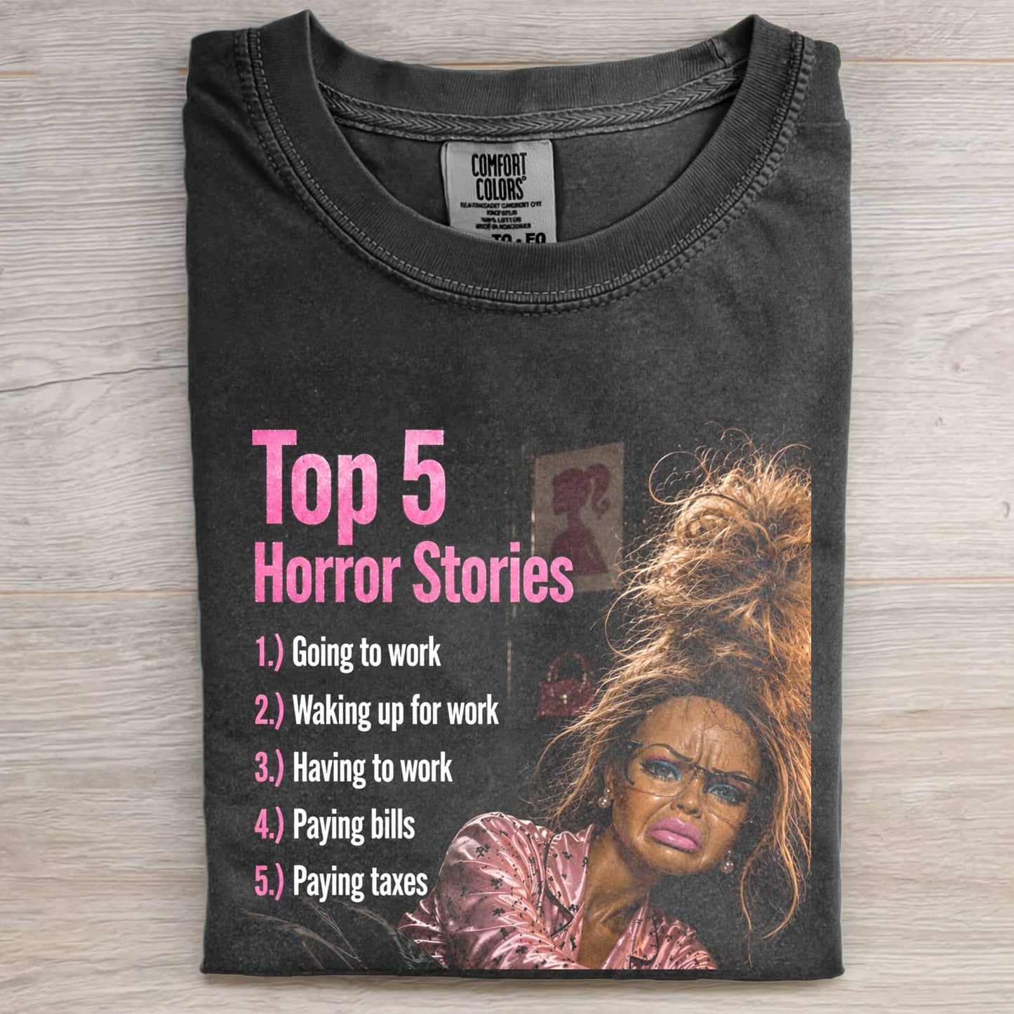 MOOD DOLL GIRL FUNNY FACE MEME TEE