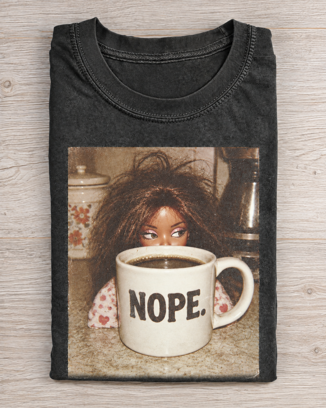 Charcoal Doll Nope Graphic Tee