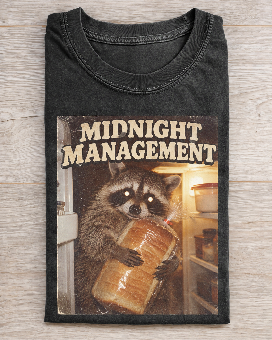 Charcoal Raccoon Midnight Management Graphic Tee