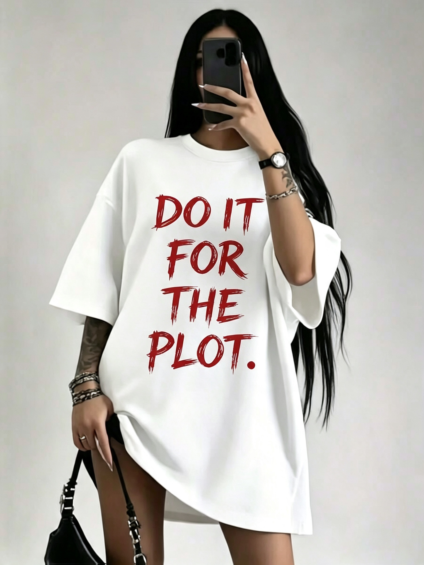 Do It For The Plot Graphic Oversized Tee