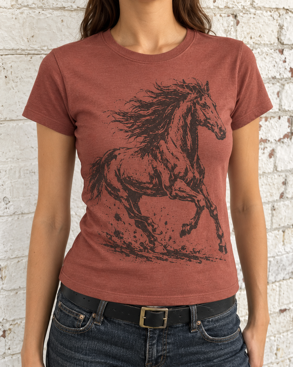 Rust Running Horse Graphic Tee