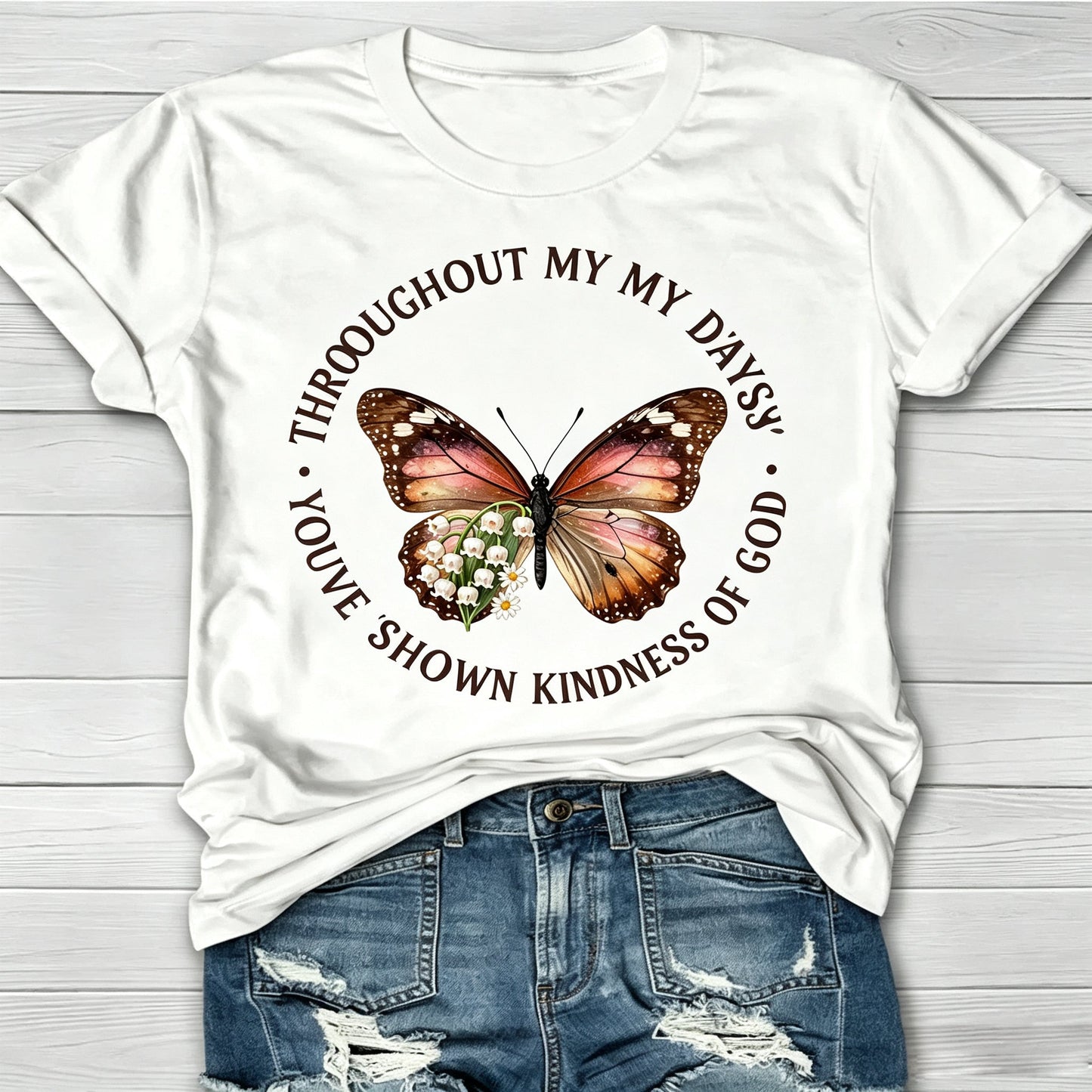 Butterfly And Kindness Quote Graphic T-Shirt