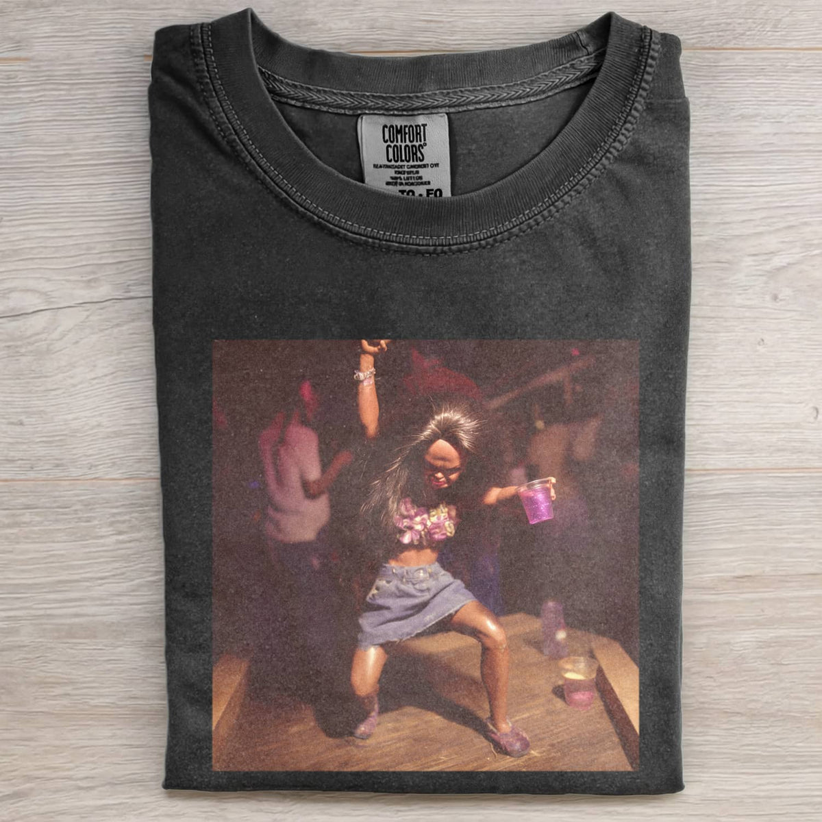 BLACK DOLL FACE PARTY POV TEE
