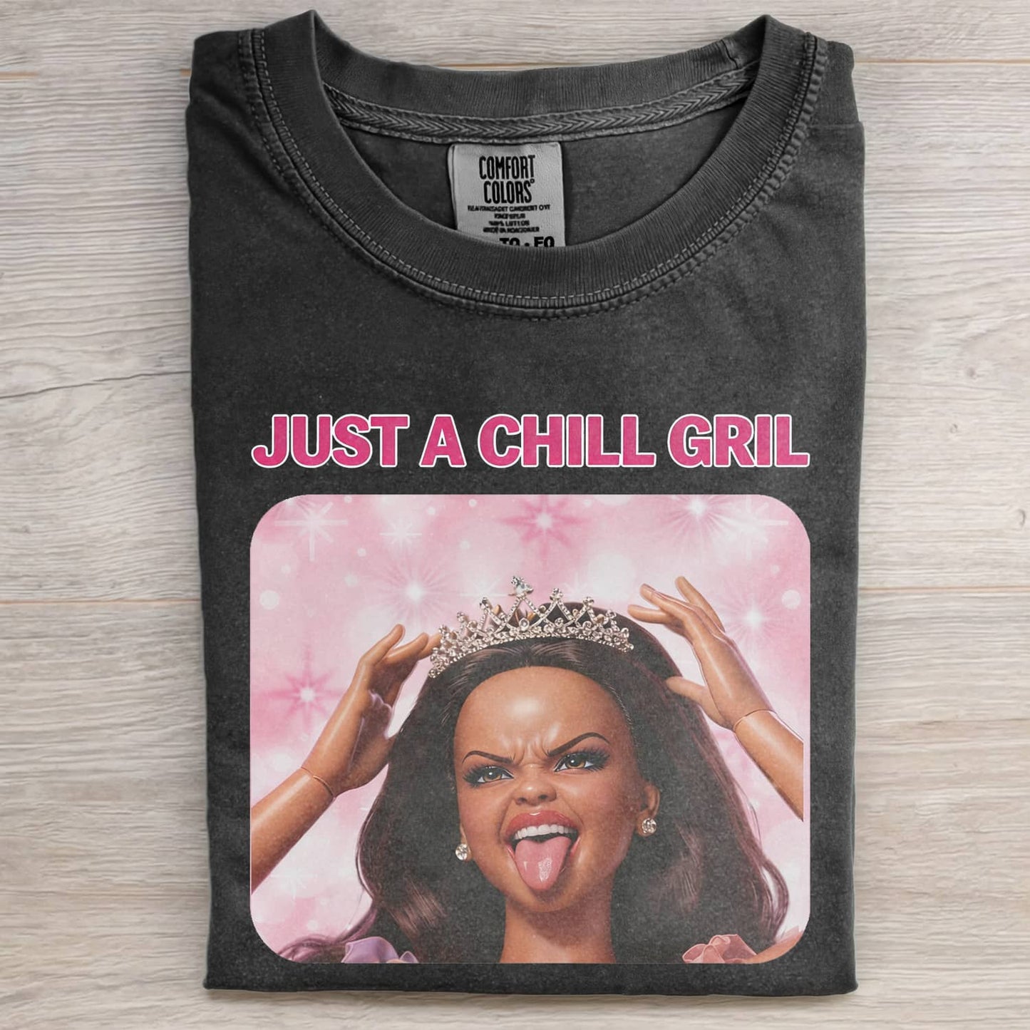 BLACK DOLL GIRL FACE MEME T-SHIRT