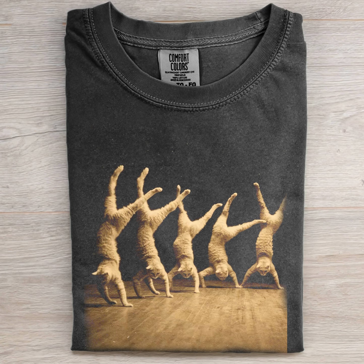 RETRO CAT UPSIDE-DOWN T-SHIRT