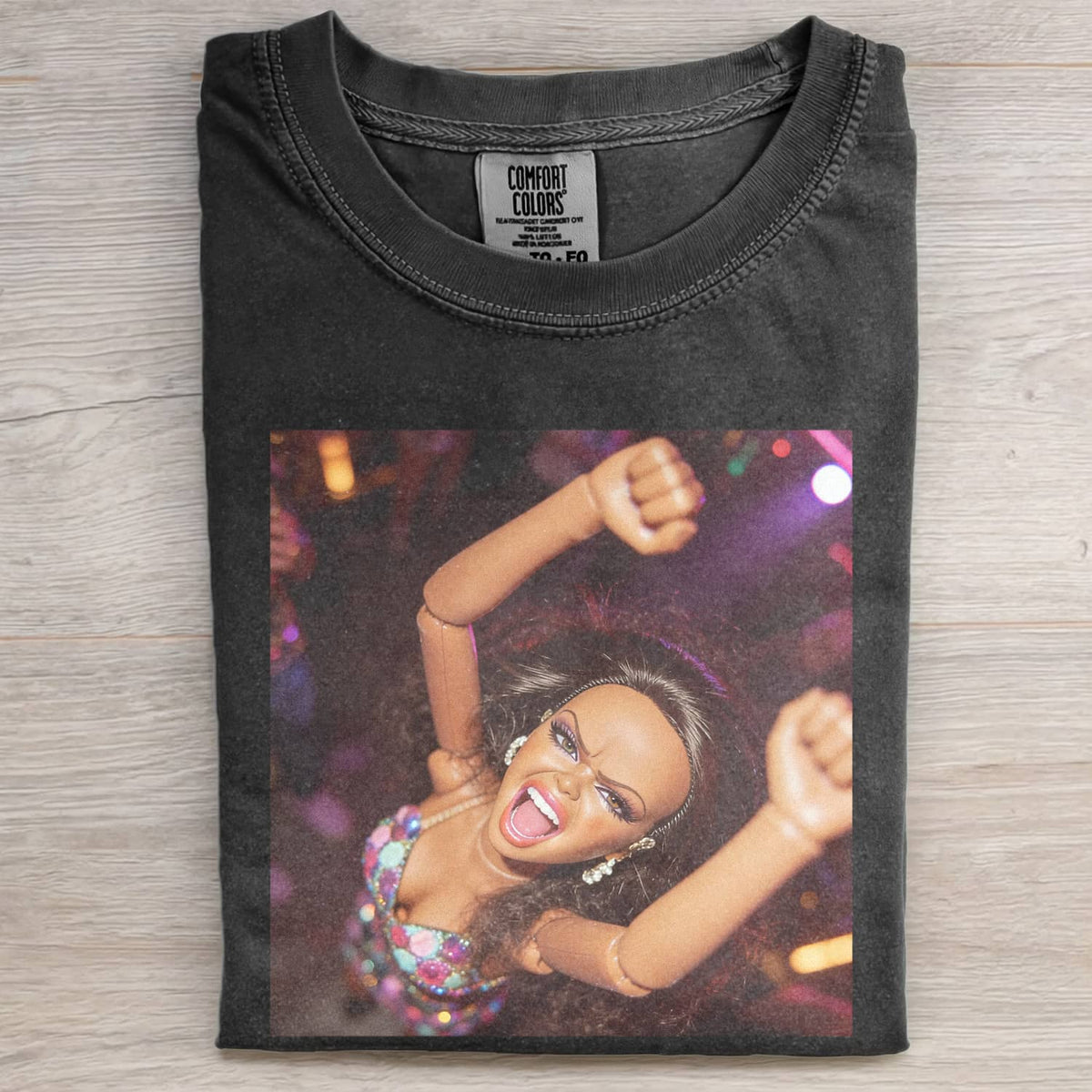 BLACK DOLL FACE PARTY POV TEE