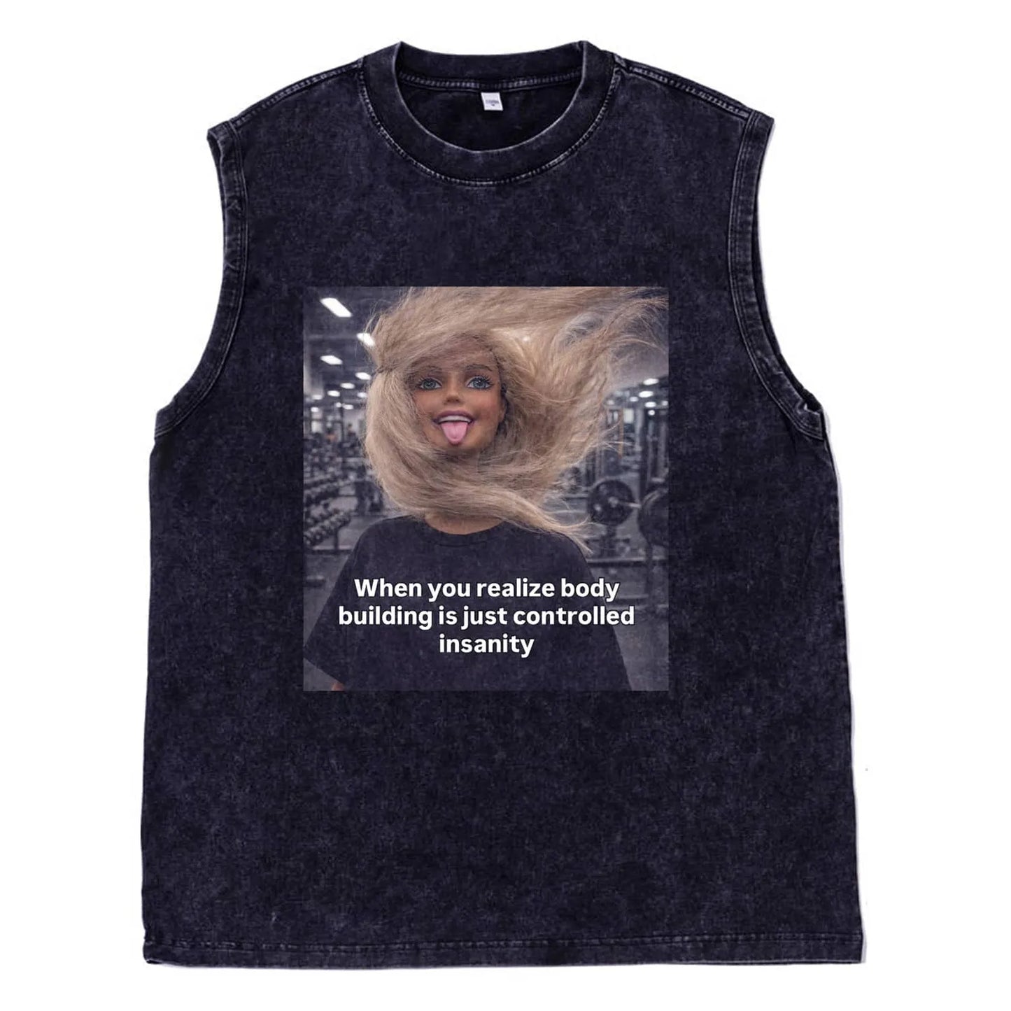 GYM DOLL GIRL FUNNY FACE MEME TEE