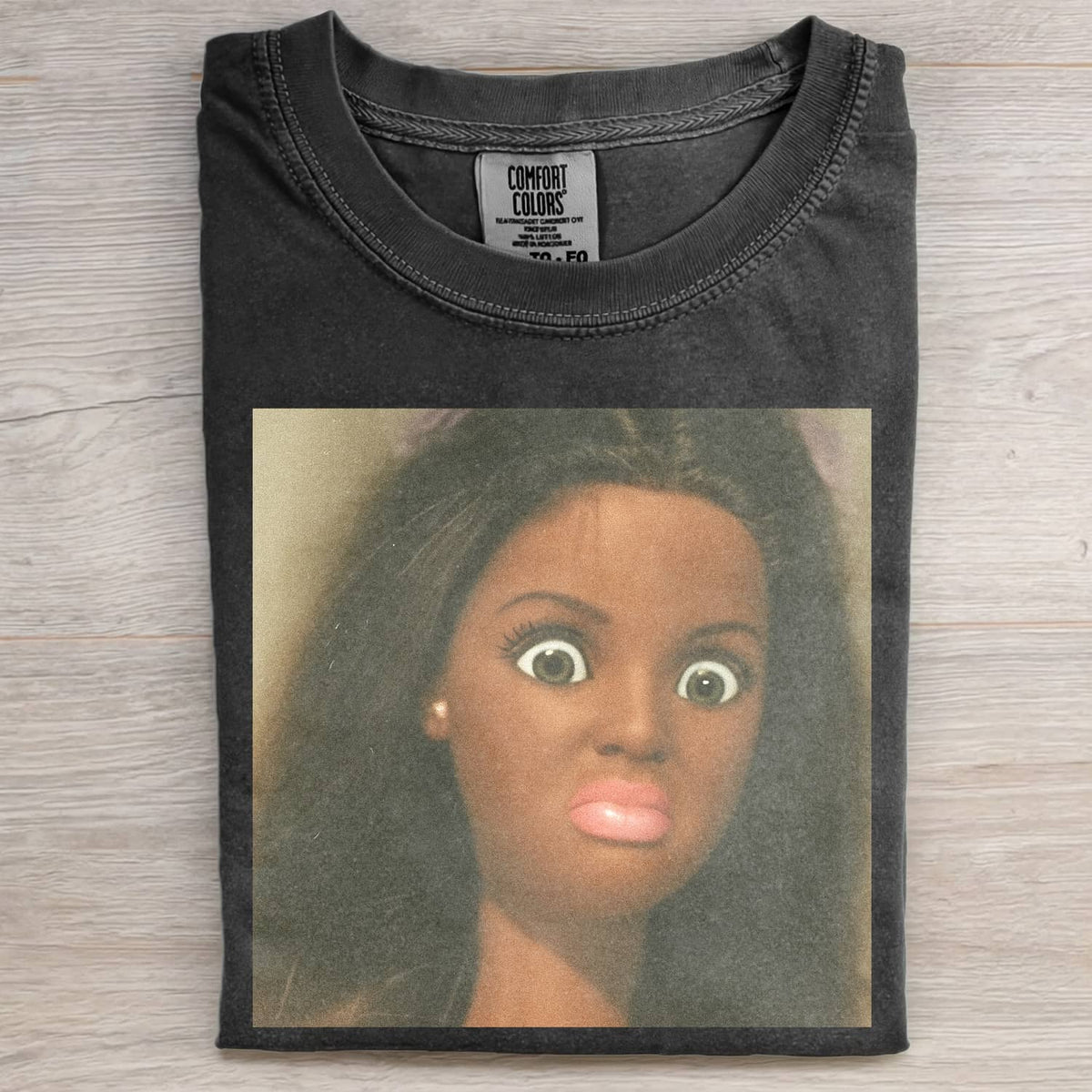 BLACK DOLL GIRL DISGUSTED MEME T-SHIRT