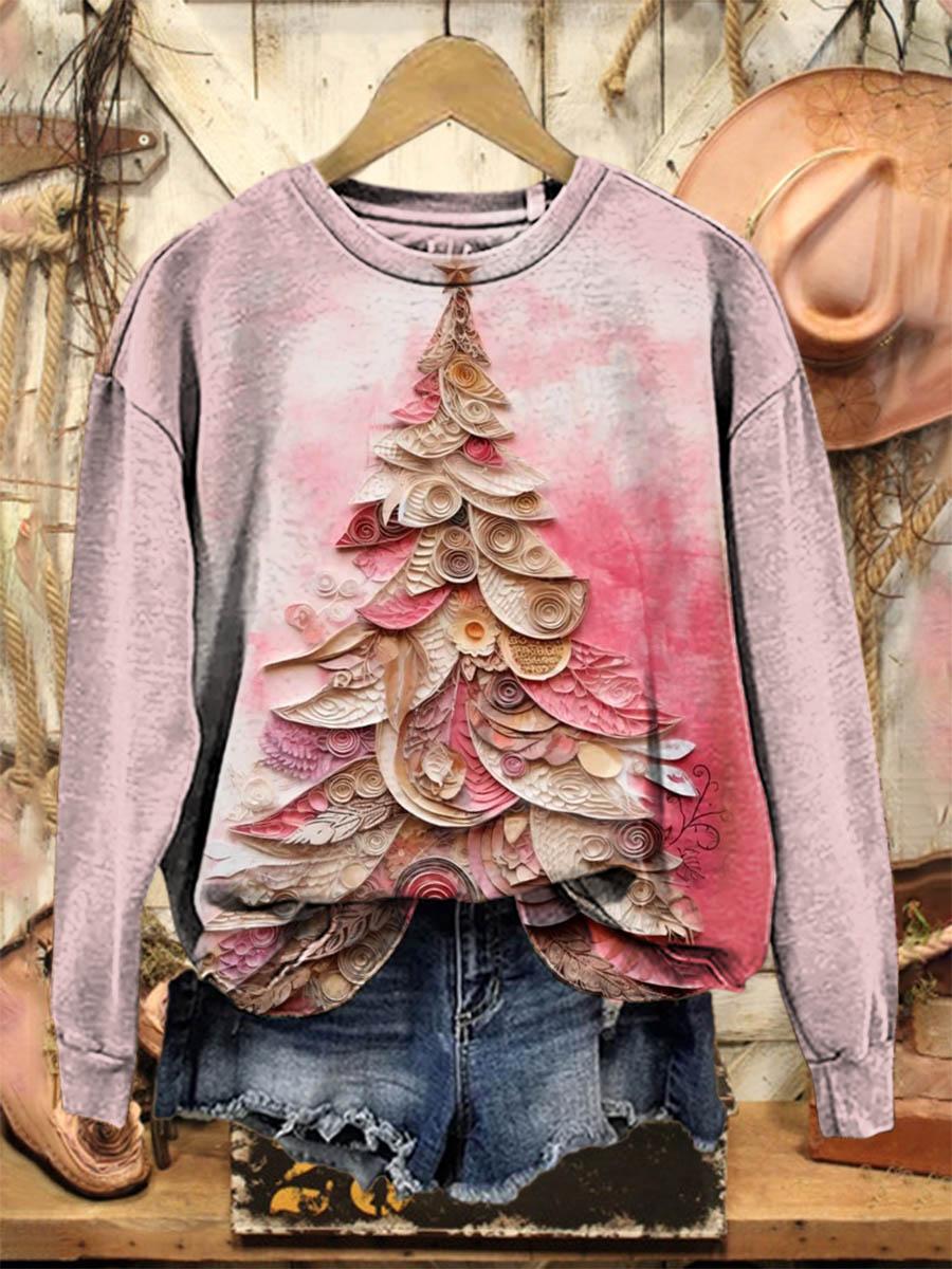 Lovely Christmas Tree Art Print Casual Sweatshirt