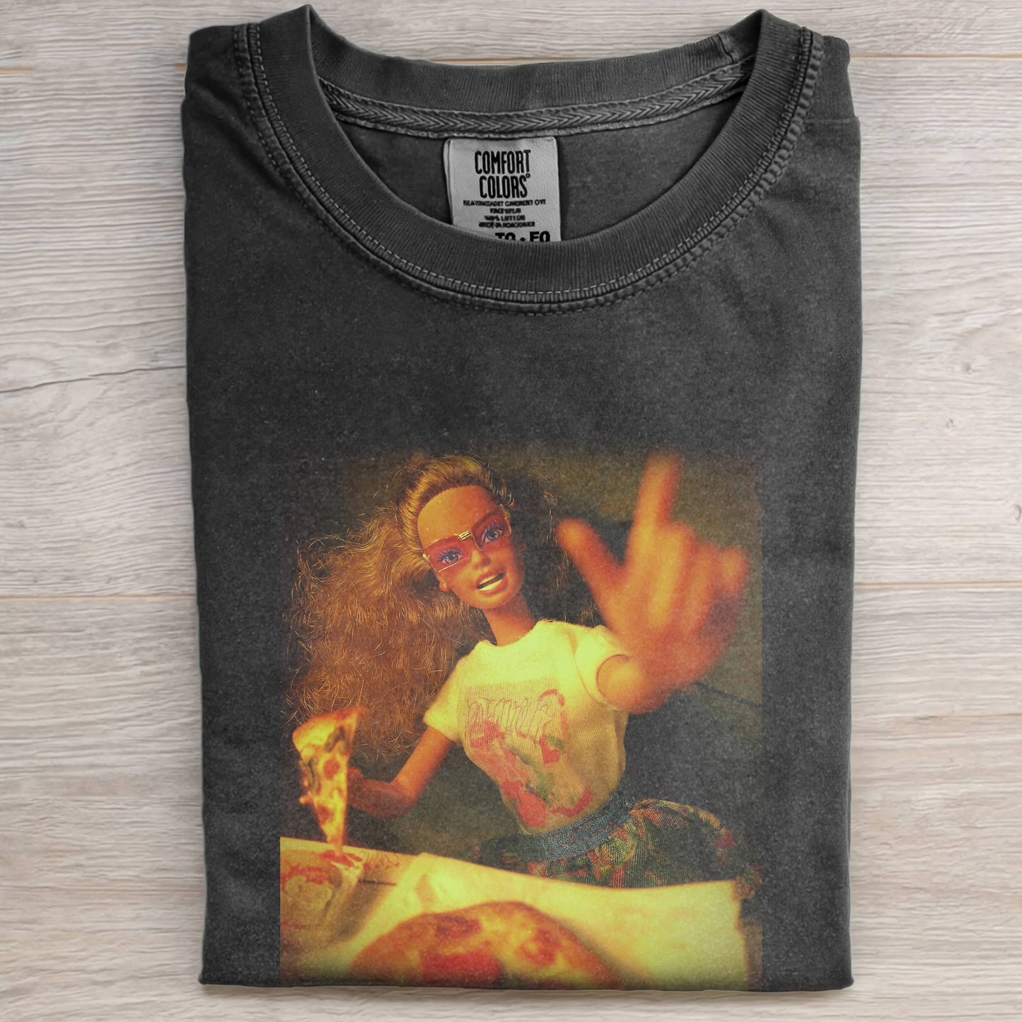 DOLL FACE MEME PIZZA NIGHT VIBE TEE