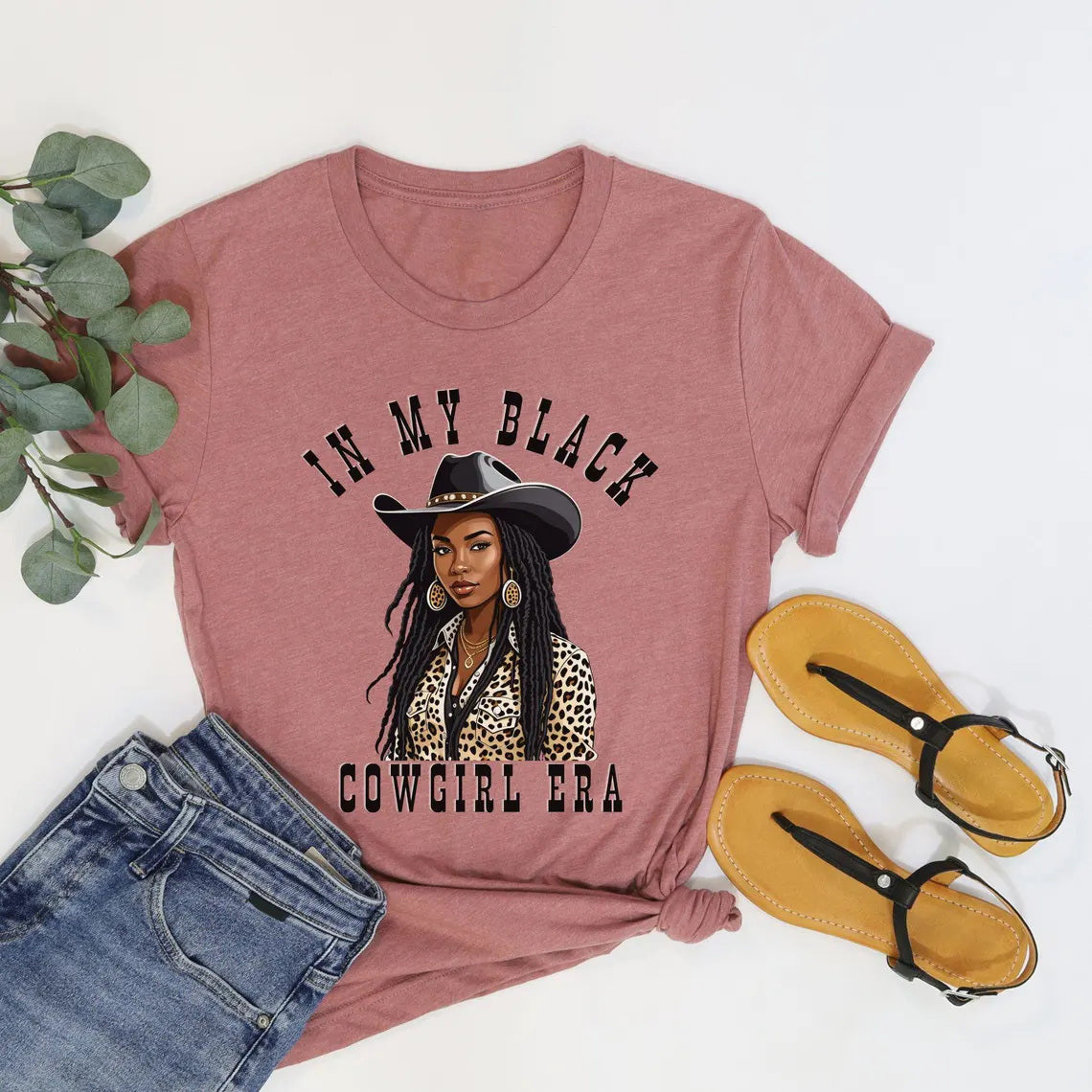 In My Black Cowgirl Era Crew Neck Short Sleeve Cotton T-shirt