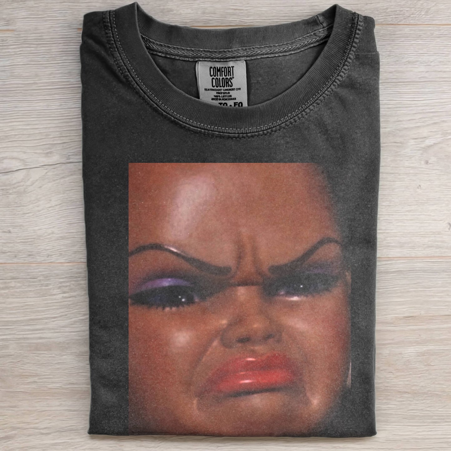 CRYING BLACK DOLL FACE SHORT-SLEEVED TEE