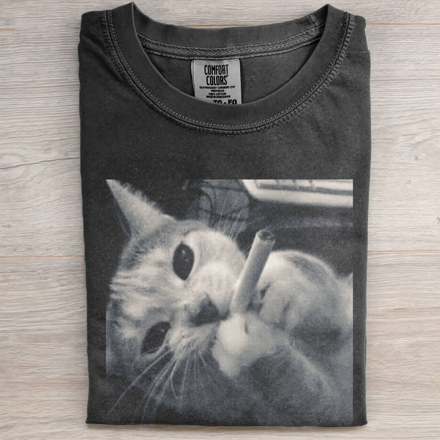 EDGY SMOKING CAT T-SHIRT