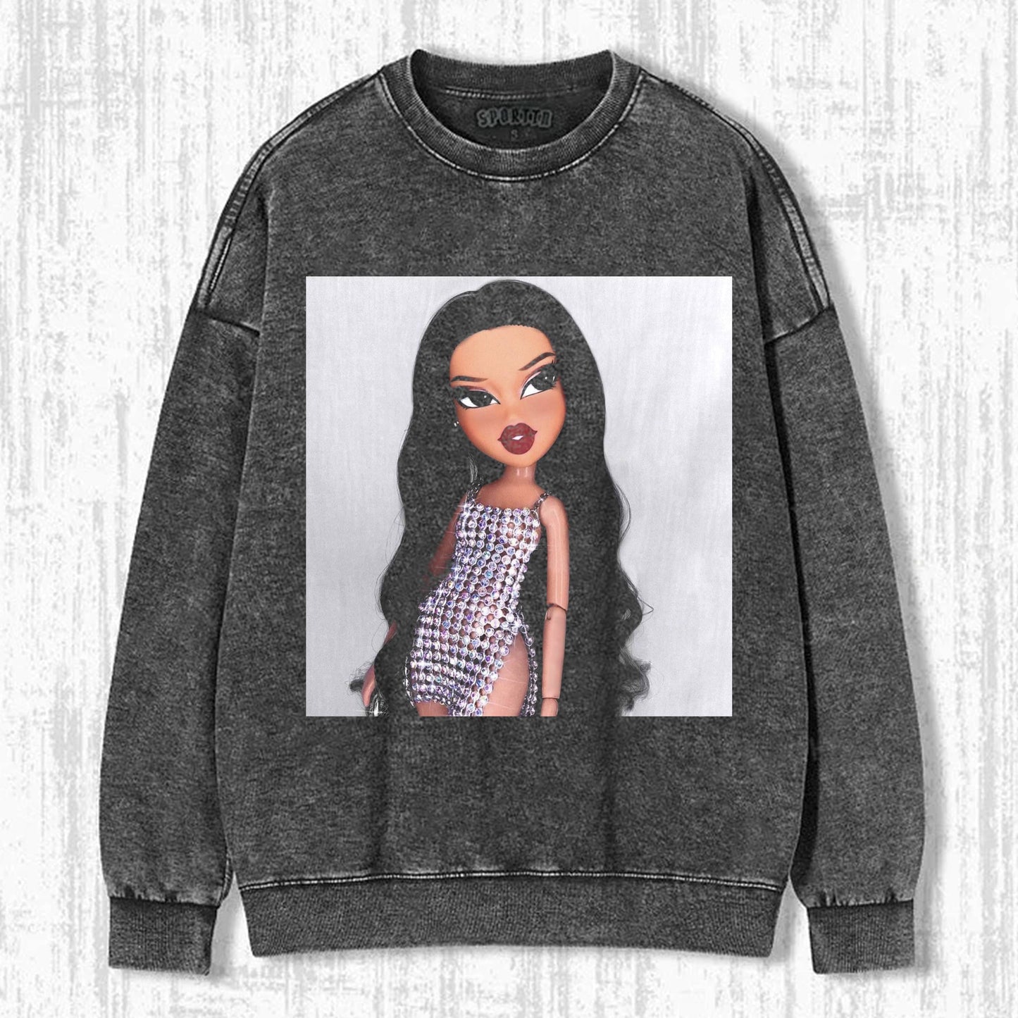SEQUINED DRESS BRAZT CREWNECK SWEATSHIRT