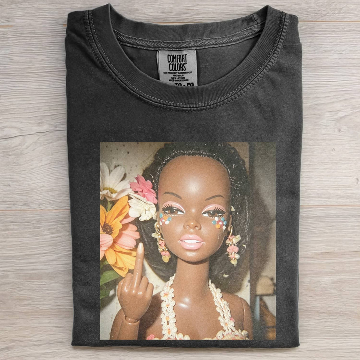 BLACK GIRL DOLL GIRL FACE MEME TEE